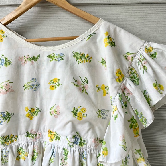 Handmade Vintage Utica Botanical Floral Ruffled Dress SKU 02211 - Picture 11 of 16